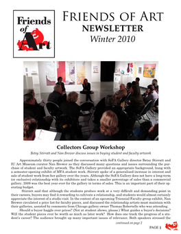 Friends of Art NEWSLETTER Winter 2010