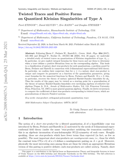 Twisted Traces and Positive Forms on Quantized Kleinian Singularities of Type A