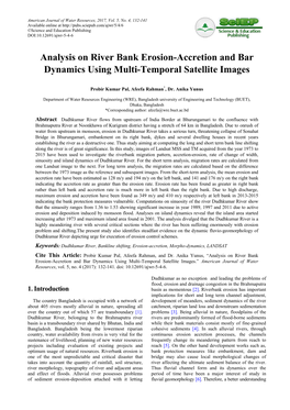 Analysis on River Bank Erosion-Accretion and Bar Dynamics Using Multi-Temporal Satellite Images