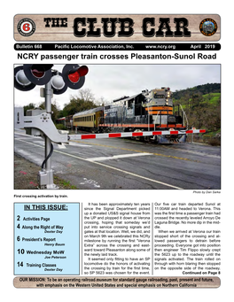 NCRY Passenger Train Crosses Pleasanton-Sunol Road