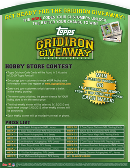 Hobby Store Contest