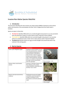 Invasive Non-Native Species Watchlist