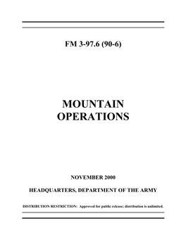 Mountain Operations