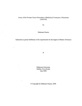 Assay of the Prostate Cancer Biomarker A-Methylacyl Coenzyme a Racemase (AMACR)