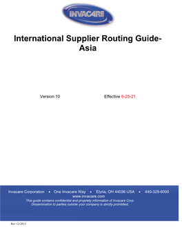 International Supplier Routing Guide