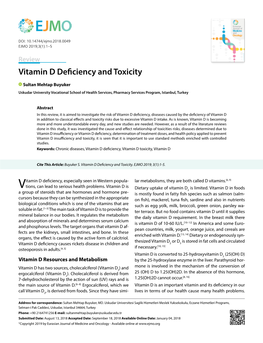 Vitamin D Deficiency and Toxicity