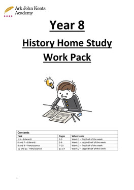 Year 8 History Home Study Work Pack