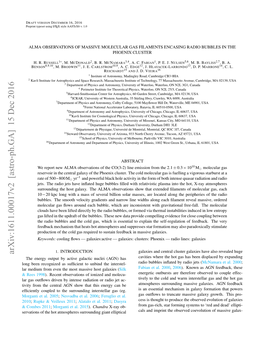 Alma Observations of Massive Molecular Gas Filaments Encasing Radio Bubbles in the Phoenix Cluster