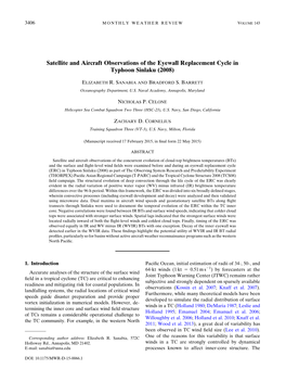 Satellite and Aircraft Observations of the Eyewall Replacement Cycle in Typhoon Sinlaku (2008)