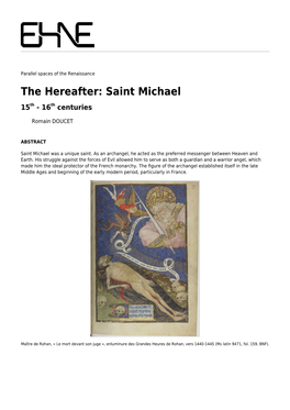 The Hereafter: Saint Michael 15Th - 16Th Centuries