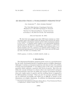 Zz Branes from a Worldsheet Perspective∗