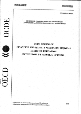 China to Request a Similar Exercise Within the Framework of the OECD-China Programme of Dialogue and Co-Operation