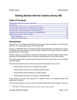 Getting Started with the Catalina Geany IDE