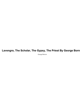 Lavengro, the Scholar, the Gypsy, the Priest by George Borrow