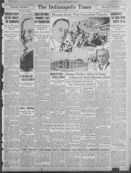 The Indianapolis Times Second Section Entered As Second-Class Matter Full Leased Wire Service of at Postoffice, Indianapolis INDIANAPOLIS, TUESDAY, JUNE 26 1928