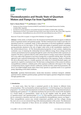 Thermodynamics and Steady State of Quantum Motors and Pumps Far from Equilibrium