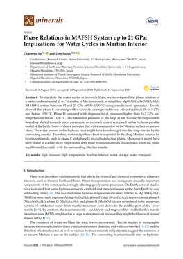 Phase Relations in MAFSH System up to 21 Gpa: Implications for Water Cycles in Martian Interior