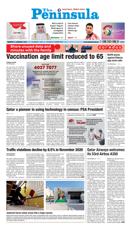 Vaccination Age Limit Reduced to 65