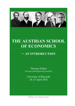 The Austrian School of Economics