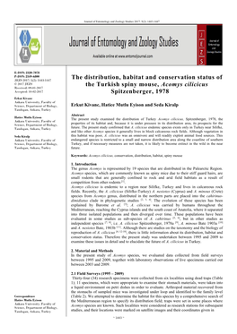 The Distribution, Habitat and Conservation Status of the Turkish