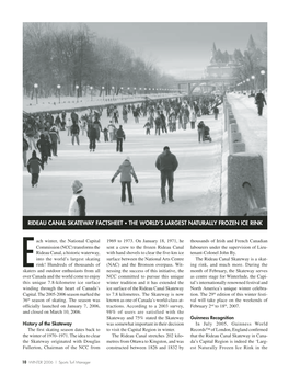 Rideau Canal Skateway Factsheet • the World's