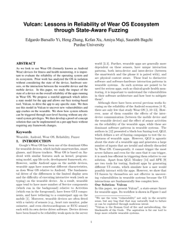 Vulcan: Lessons in Reliability of Wear OS Ecosystem Through State-Aware Fuzzing