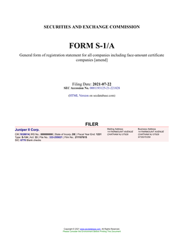 Juniper II Corp. Form S-1/A Filed 2021-07-22