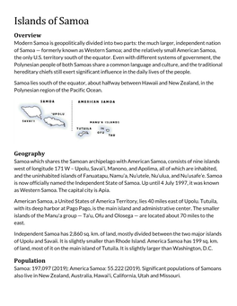 Islands of Samoa