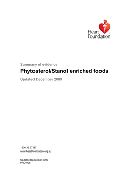 Phytosterol/Stanol Enriched Foods