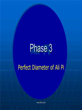 Perfect Diameter of Ali Pi