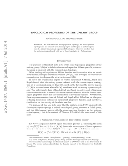 Topological Properties of the Unitary Group 3