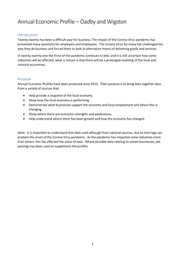 Annual Economic Profile – Oadby and Wigston