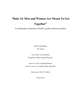 “Rule 14: Men and Women Are Meant to Get Together”