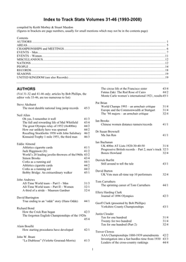 Track Stats Index