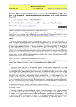 Reporting of Sexual Population of Heterocypris Incongruens