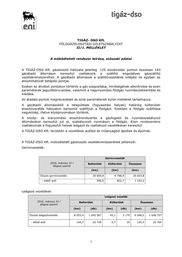 TIGÁZ- DSO Kft. FÖLDGÁZELOSZTÁSI ÜZLETSZABÁLYZAT II/1