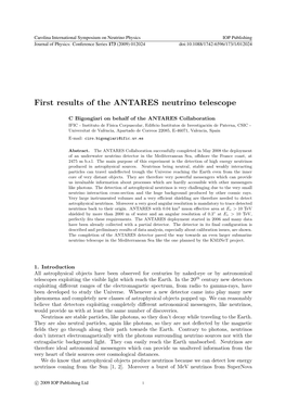 First Results of the ANTARES Neutrino Telescope