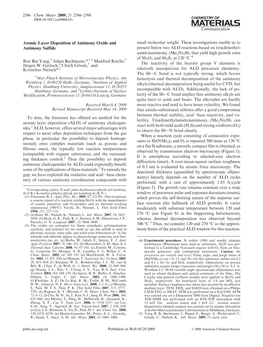 Atomic Layer Deposition of Antimony Oxide and Antimony Sulfide