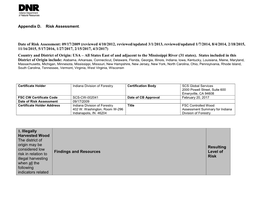 Indiana Division of Forestry Controlled Wood Risk Assessment