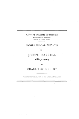 JOSEPH BARRELL I869-1919