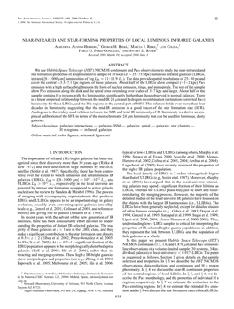 NEAR-INFRARED and STAR-FORMING PROPERTIES of LOCAL LUMINOUS INFRARED GALAXIES Almudena Alonso-Herrero,1 George H