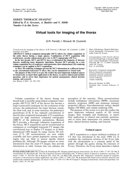 Virtual Tools for Imaging of the Thorax