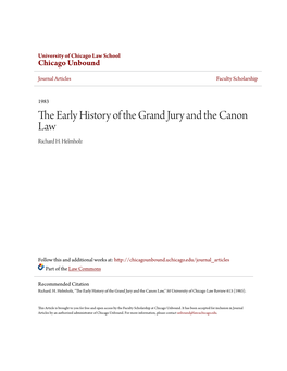 The Early History of the Grand Jury and the Canon Law,