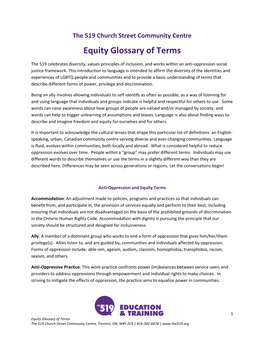 Equity Glossary of Terms