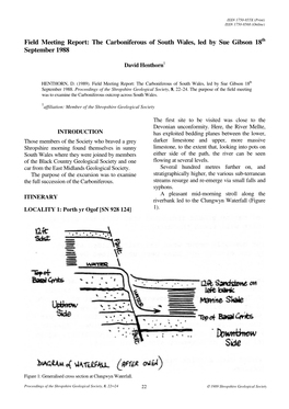 Field Meeting Report: the Carboniferous of South Wales, Led by Sue Gibson 18 September 1988