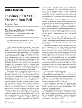 Russia's 1991-2001 Descent Into Hell