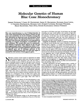 Molecular Genetics of Human Blue Cone Monochromacy