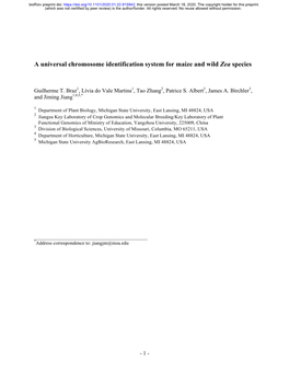 A Universal Chromosome Identification System for Maize and Wild Zea Species