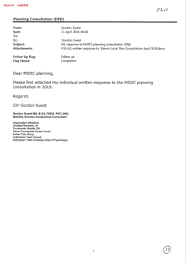 Gordon Guest Formal Written Response; Reference the MDDC Local Plan Consultation 2018