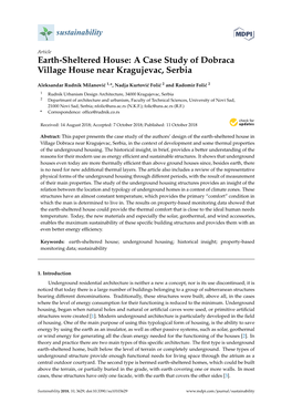 Earth-Sheltered House: a Case Study of Dobraca Village House Near Kragujevac, Serbia